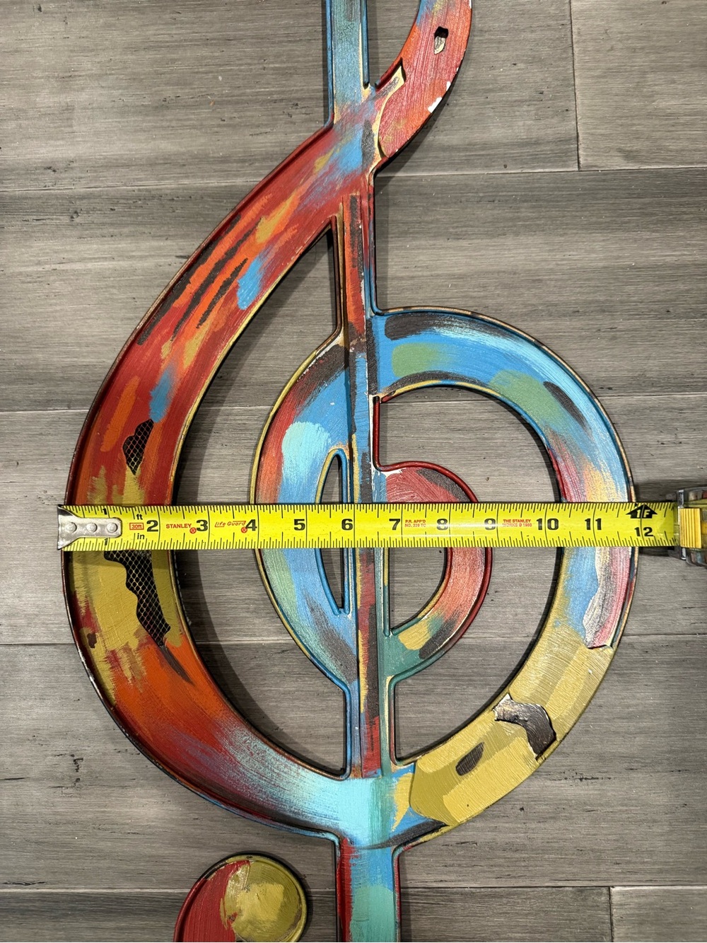 Colorful Painted Treble Clef Wall Art - Multicolor - Picture 4 of 4